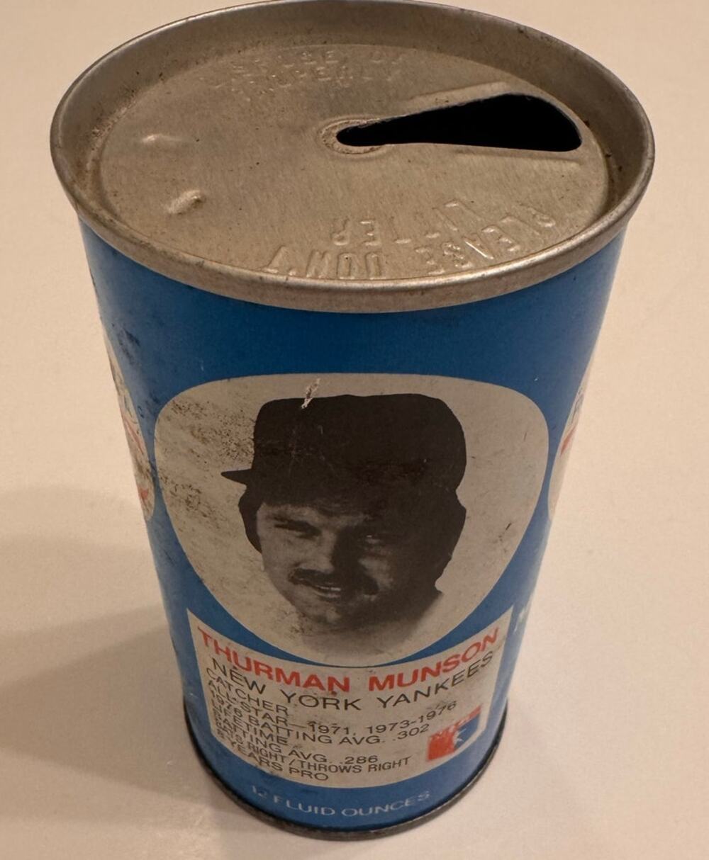 Vtg 1977 RC Royal Crown Cola Thurman Munson Can New York Yankees 12oz